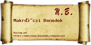 Makróczi Benedek névjegykártya